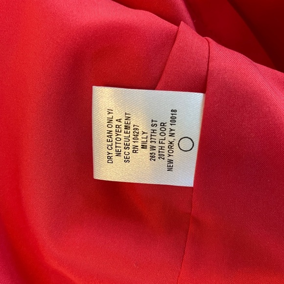 Milly Red Puff Sleeve Cutout Dress, Size 4 - Picture 6 of 9